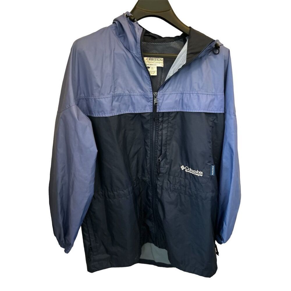 Vintage Columbia Women's Colorblock Hooded Windbreaker Jacket Size L